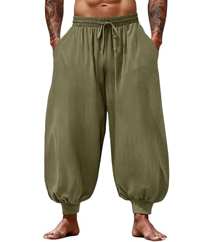 Men's Casual Pants: Japanese Art Dragon Graphic Print and